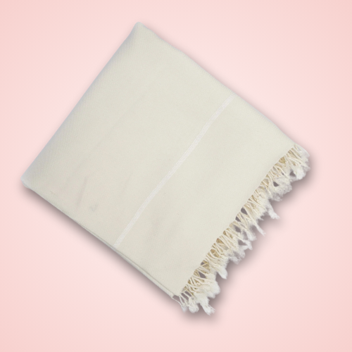 Premium Wool Shawl-  Plain White