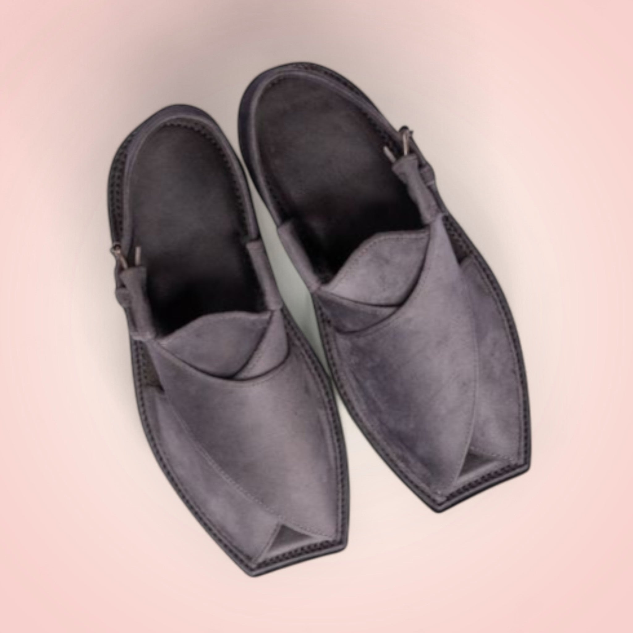 Grey Suede Peshawari Chappal