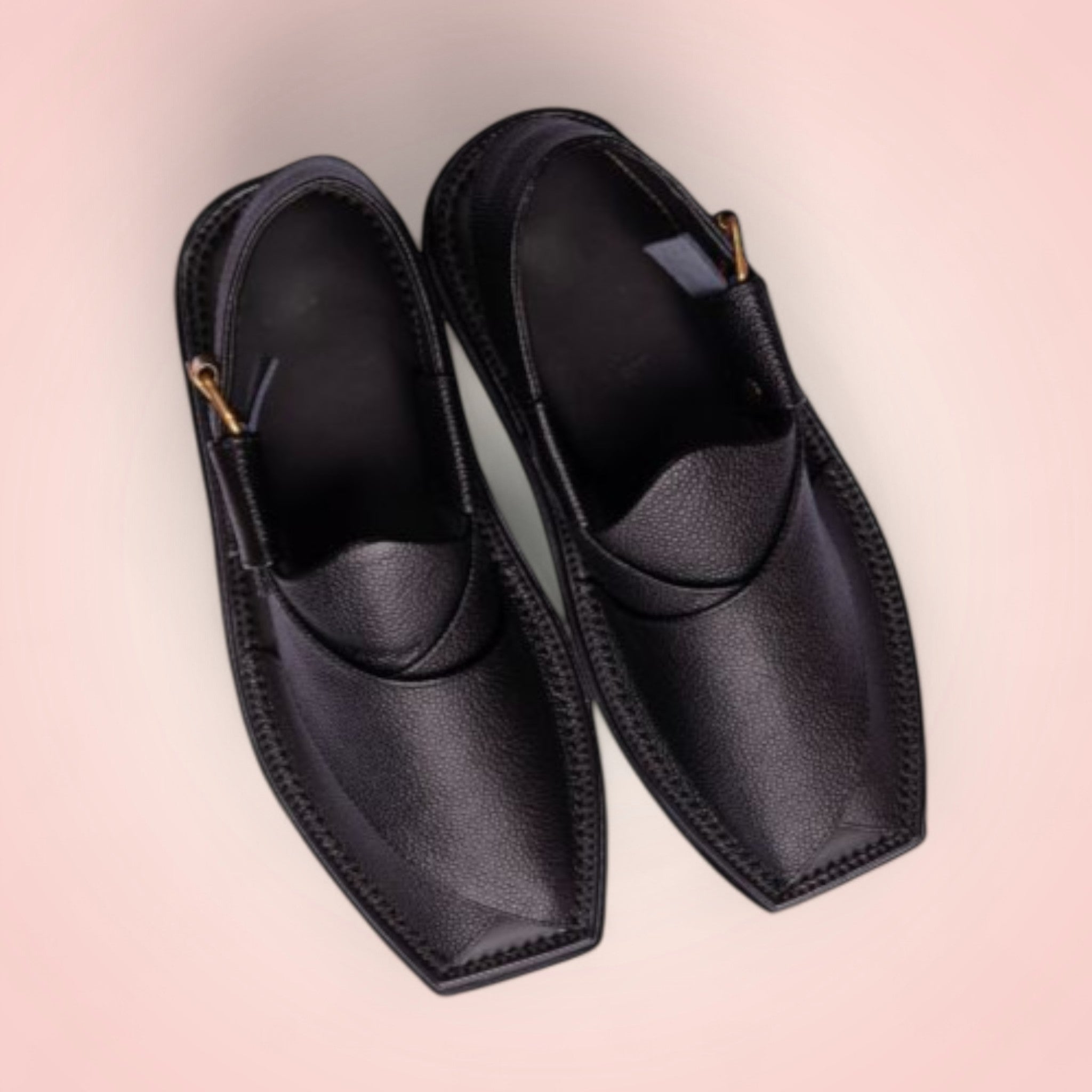 Kaptaan Chappal - Jet Black textured