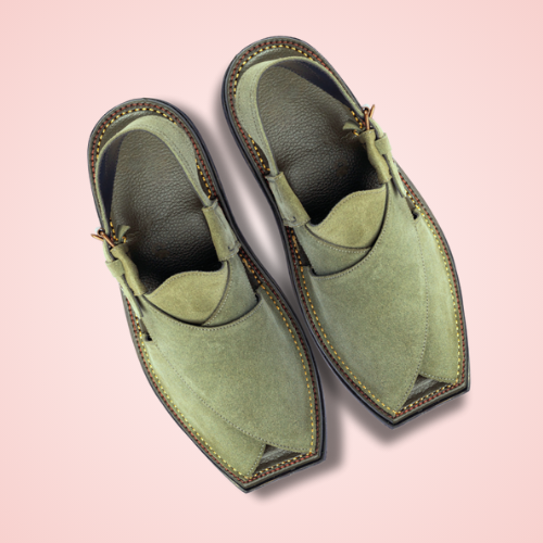 Green Suede Peshawari Chappal