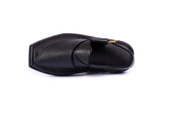 Kaptaan Chappal - Jet Black textured